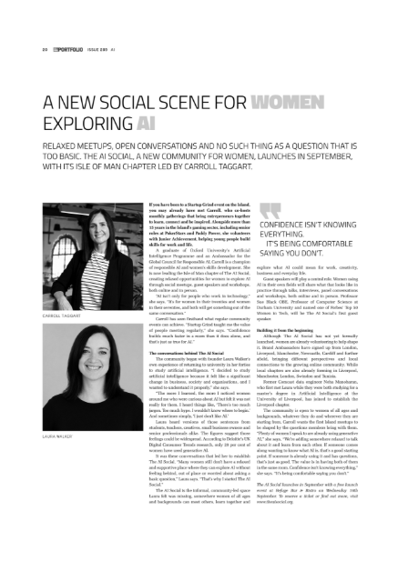 The AI Social featured in Portfolio Magazine